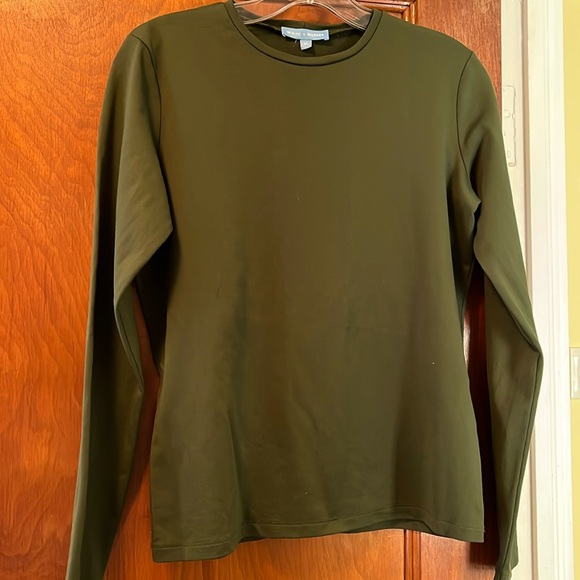 White + Warren Olive Green Top Size M - Picture 1 of 6